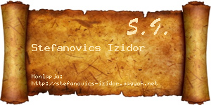 Stefanovics Izidor névjegykártya